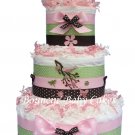 3 Tier Strawberry Kiwi (Pink and Green) Baby Shower Diaper Cake