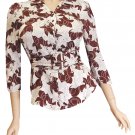 LADIES TOP/ BOUSE WITH BELT BROWN