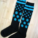 Stripes Dots Knee High Socks-Black/Green