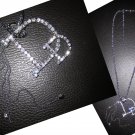 Long  Interlocking Ring Multi Charm Lariat Letter D Crystal Pendant Necklace-Silver (FREE Shipping)