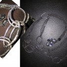 Multi Layered Long Chain Interlocking Ring Flowers Necklace-Silver (FREE Shipping)