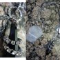 Interlocking Rings Multi Charm Lariat Crystal Stone Pendant Necklace-Gray (FREE Shipping)