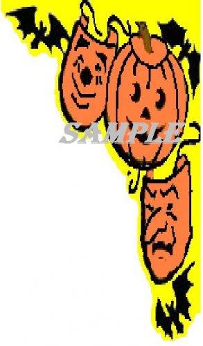 Halloween Pumpkin Mask Die Cut Corner Window Prop