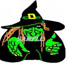 Green Witch Halloween Die Cut Window Prop
