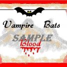 Vampire Bats Blood Halloween Bottle Label Prop