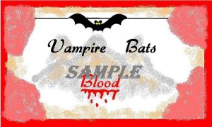 Vampire Bats Blood Halloween Bottle Label Prop