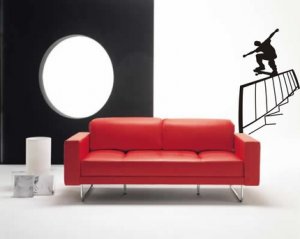 Skateboarder Doing A Rail Slide Wall Decal Sticker Skatboard Skating Teen Boy Kid Room