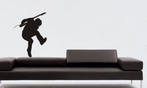 Rockstar Playing Guitar Sticker Wall Decal Teen Boy Kid Room Music Guitar Hero
