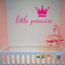 Little Princess and Crown Wall Decal Sticker Girl Nursery Kid Room Baby Art Graphic