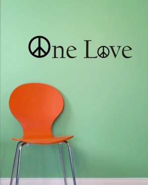 One Love Decal Sticker Wall peace children boy girl teen room