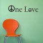 One Love Decal Sticker Wall peace children boy girl teen room