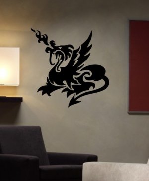Tribal Dragon Decal Sticker Wall kids children bedroom boy girl teen