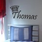 Name and Crown Decal Sticker Wall custom name boy nursery teen guy
