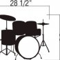 DRUM SET Wall Mural Decal Sticker MUSIC DRUMS DRUMMER