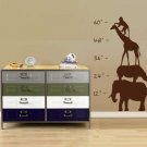 Safari Growth Chart Sticker Wall Decal Nursery Baby Boy Girl Teen Zoo Room