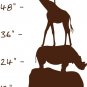 Safari Growth Chart Sticker Wall Decal Nursery Baby Boy Girl Teen Zoo Room
