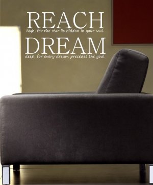 REACH DREAM decal sticker wall nice beautiful words quote children