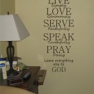 LIVE SIMPLY decal sticker wall sticker beautiful words god religion nice