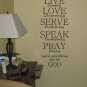 LIVE SIMPLY decal sticker wall sticker beautiful words god religion nice