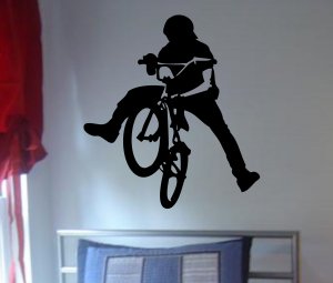 BMX Biker Decal sticker wall cool boy girl sports