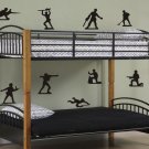 Army Men Decal Set Sticker Toy Toys Green Plastic Kids Kid Boy Teen War