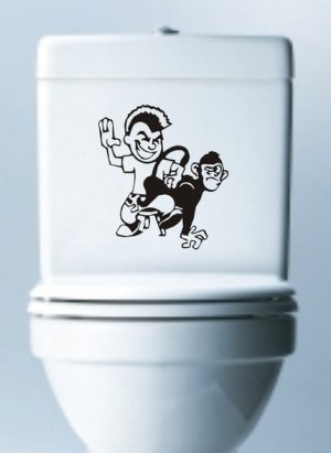Spank The Monkey Decal Sticker Toilet Laptop Window Funny