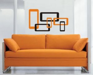 FUNKY MODERN SQUARES DECAL STICKER COOL MOD 70'S WALL ART GRAPHIC