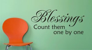 BLESSINGS count them one by one decal sticker wall beautiful quote words