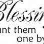 BLESSINGS count them one by one decal sticker wall beautiful quote words