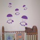 Parachuting Sheep Decals Stickers Wall Art Graphic Baby Room Count Cute Animal Nursery