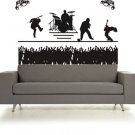 BIG Rock Band Concert and Crowd Sticker Wall Decal Music Kid Room Cool Rockstar Guitar HDrums