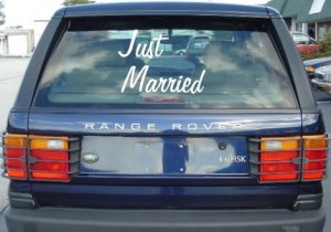 Just Married Decal Sticker Window Wedding Car Truck Newlyweds Marraige