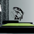 FISHERMAN DECAL STICKER FISHING WALL GRAPHIC FISH BOAT