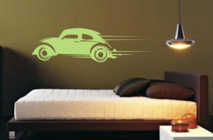 Volkswagen Bug Decal Sticker Car Retro Hippie Wall Art Graphic Race Room Kid Nursery Beetle