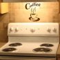 Coffee Cup Wall Decal Sticker Morning Breakfast Shop Home Decor Art