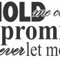 Hold Me Close and Never Let Me Go Quote Decal Sticker Wall Graphic Vintage Room Design