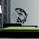 FISHERMAN DECAL STICKER FISHING WALL GRAPHIC FISH BOAT