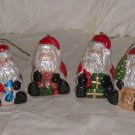 4  Porcelain Santa Claus Christmas Ornaments Size: 2 3/4" H x 2 7/8" W Price: 3.95