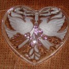 Gorham Holiday Traditions Cmas "Cardinals 7" Heart Dish" Crystal w/ Embossed Image Price: 12.95