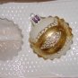 1 Hand Decorated Glass Ornaments Ribbon and Bows painted in Gold Price: 1.50