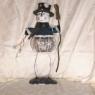 Blown Glass Tealite Holder Snowman  Size: 13 1/2" H x 4 3/4" W x 4 1/4" D  Price:9.95
