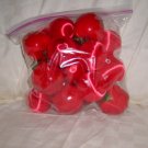20 Red Apples & Red Silk Covered Cmas Ornaments Size: 2 1/4" H x  2 1/2" Dia. Price: 4.95