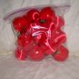 20 Red Apples & Red Silk Covered Cmas Ornaments Size: 2 1/4" H x  2 1/2" Dia. Price: 4.95