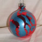 HandCrafted Red Glass Cmas Ball Ornament w/Blue Horse Design By Acherbs Price: 3.95