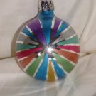 HandCrafted Silver Glass Christmas Ball Ornament w/Multi Color Burst Design Price: 3.95