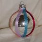 HandCrafted Silver Glass Christmas Ball Ornament w/Multi Color Ribbin Design Price: 3.95