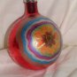 HandCrafted Red Glass Cmas Ball Ornament w/Flower wrapped in colors Design Price: 3.95