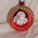 HandCrafted Red Glass Christmas Ball Ornament w/an Angel Design Price: 3.95