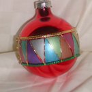 HandCrafted Red Glass Christmas Ball Ornament w/Clown Collar Design Price: 3.95
