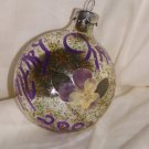 HandCrafted Silver Glass Cmas Ball Ornament w/Merry Cmas written, Flower, Glider Design Price: 3.95